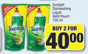 Sunlight Dishwashing Liquid Refill Pouch-For 2 x 750ml 