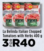 La Belinda Italian Chopped Tomatoes With Herbs-For 3 x 400g