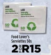 Food Lover's Serviettes-For 2 x 50s