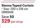 Classic Sienna Taped Curtain 399549-Per Drop
