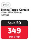 Classic Sienna Taped Curtain 399551-Per Drop