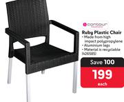Contour Ruby Plastic Chair 426585-Each