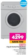 Defy 5Kg Air Vented Tumbler Dryer DTD258