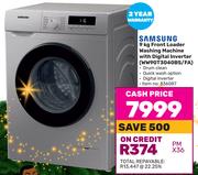 Samsung 9Kg Front Loader Washing Machine With Digital Inverter WW90T3040BS/FA