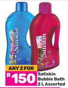 Satiskin Bubble Bath Assorted-For 2 x 2L