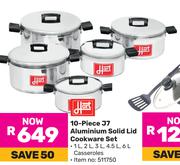 Hart 10 Piece J7 Aluminium Solid Lid Cookware Set