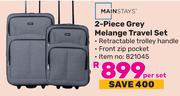 Mainstays 2 Piece Grey Melange Travel Set-Per Set