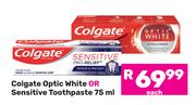 Colgate Optic White Or Sensitive Toothpaste-75ml Each