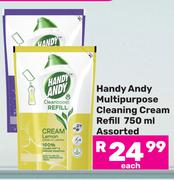Handy Andy Multipurpose Cleaning Cream Refill Assorted-750ml Each