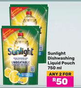 Sunlight Dishwashing Liquid Pouch-For Any 2 x 750ml