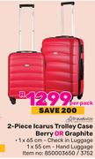 Travelwize 2-Piece Icarus Trolley Case (Berry Or Graphite)-Per Pack
