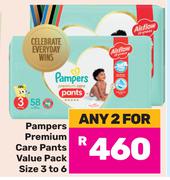 Pampers Premium Care Pants Value Pack (Size 3 to 6)-For Any 2