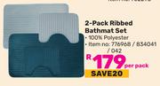 2 Pack Ribbed Bathmat Set-Per Pack