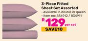 3 Piece Fitted Sheet Set Assorted-Per Set