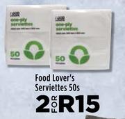 Food Lover's Serviettes-For 2 x 50s