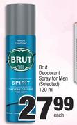 Brut Deodorant Spray For Men (Selected)-120ml Each