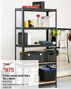 5 Tier Metal Shelf 180 x 90 x 30cm 81475752