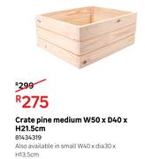 Crate Pine Medium W50 x D40 x H21.5cm 81434319