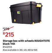 Roughtote Storage Box With Wheels Black 11L 81432105