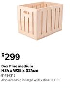 Box Pine Medium H34 x W25 x D24cm 81434315
