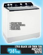 KELVINATOR 17KG Black Lid Twin Tub 