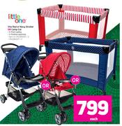 Little one Vito Red Or Navy Stroller or Camp Cot