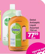 Dettol Antiseptic Liquid Assorted-750ml Each