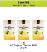 M All Puropse Cleaner Refill-For Any 3 x 750Ltr