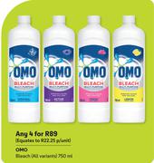 Omo Bleach (All Variants)-For Any 4 x 750ml