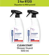 Clean Start Shower Guard-For 2 x 500ml