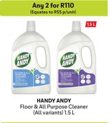 Handy Andy Floor & All Purpose Cleaner (All Variants)-For Any 2 x 1.5Ltr