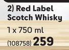 Johnnie Walker Red Label Scotch Whisky-750ml Each
