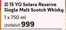 Glenfiddich 15 Yo Solera Reserve Single Malt Whisky-750ml Each
