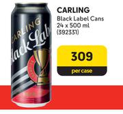 Carling Black Label Cans-24 x 500ml Per Case