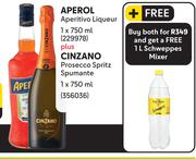 Aperol Aperitivo Liqueur 750ml Plus Cinzano Prosecco Spritz Spumante 750ml-Both For