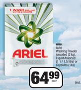 Ariel Auto Washing Powder Assorted 2Kg, Liquid 1.1/1.5L Or Capsules 14s-Each