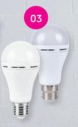 Lightworx Rechargeable 7W A60 LED B22 CW Globe-Each