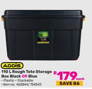 Addis 110L Rough Tote Storage Box Black Or Blue-Each