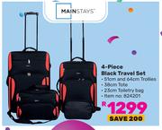 Mainstays 4 Piece Black Travel Set