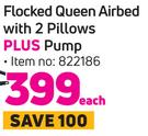 Camp Master Flocked Queen Airbed With 2 Pillows Plus Pump