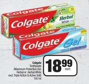 Colgate Toothpaste Maximum Protection Gel,Herbal Or Herbal White Triple Action & Active Salt-100ml