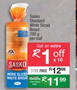 Sasko Standard White Sliced Bread-700g Per Loaf