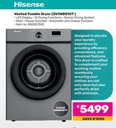 Hisense Vented Tumble Dryer DV1W801UT