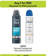 Dove Aerosol Deodorants (All Variants)-For Any 2 x 150ml