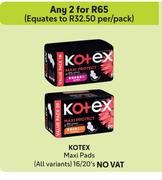 Kotex Maxi Pads (All Variants)-For Any 2 x 16/20's Pack