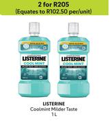 Listerine Coolmint Milder Taste-For 2 x 1Ltr