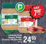 Lifestyle Food Peanut Butter Crunchy Or Smooth-380g Each
