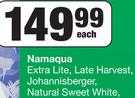 Namaqua Extra Lite, Late Harvest, Johannisberger, Natural Sweet White-5Ltr Each