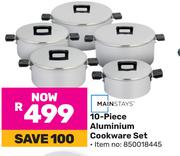  Mainstays 10 Piece Aluminium Cookware Set