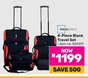 Mainstays 4 Piece Black Travel Set